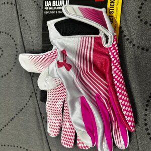 UNDER ARMOUR BLUR II GLOVES PINK AND WHITE SIZE M MEN NWT $$$$